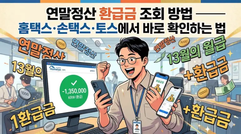 연말정산 환급금 조회 방법 — 홈택스·손택스·토스에서 바로 확인하는 법